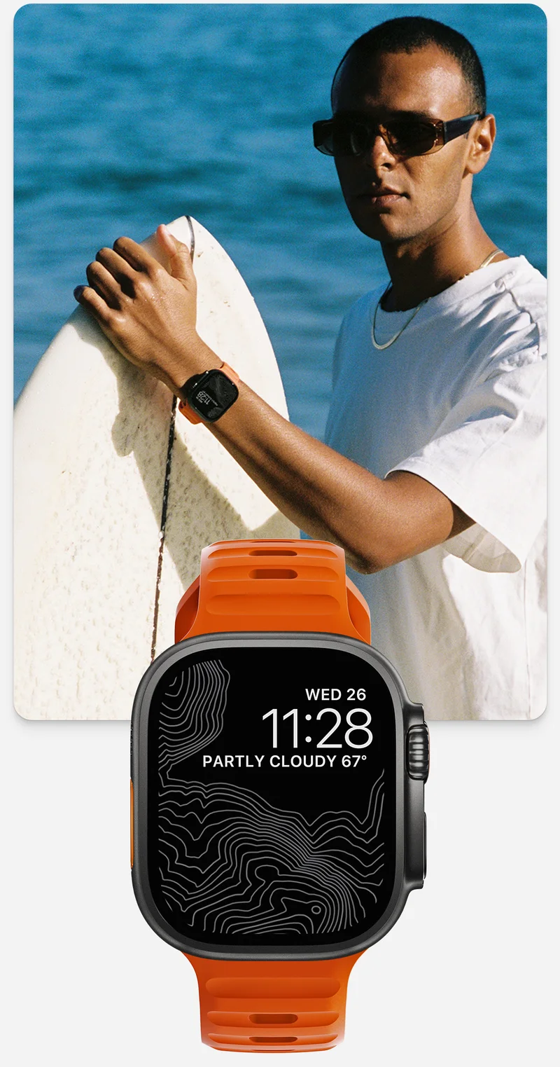 Ready for a bright new look? Ultra Orange Sport Band gives your Apple Watch a modern, athletic look that seamlessly transitions from the office to the backcountry. Shop Now