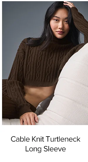Cable Knit Turtleneck Long Sleeve