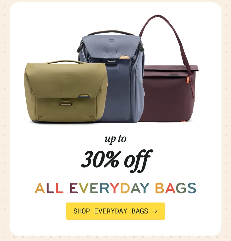 Up to 30% off Everyday Bags