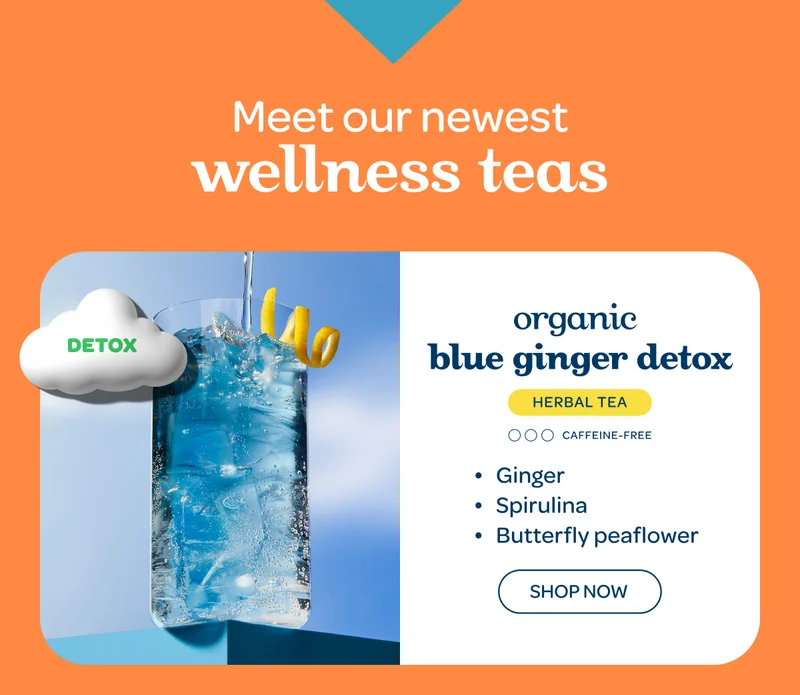 Meet our newest wellness teas: Organic Blue Ginger Detox - Shop now