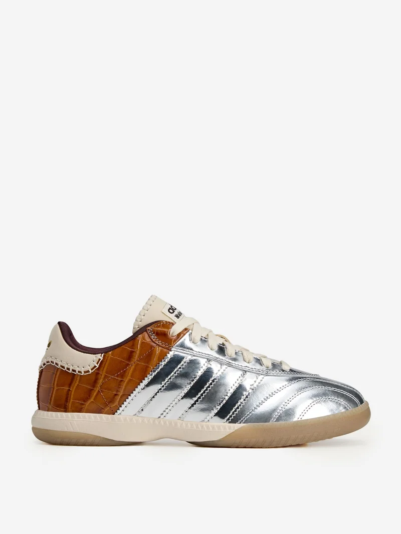 Image of Adidas x Wales Bonner Samba Metallic - Silver Metallic/Silver Metallic/Easy Yellow