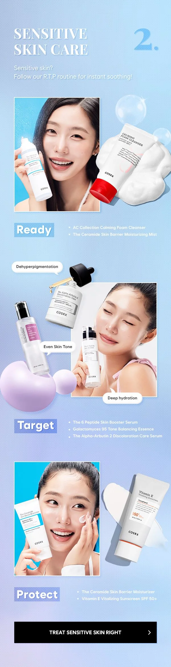 R.T.P Routine For Sensitive Skin