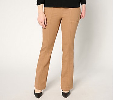 Isaac Mizrahi Live! Tall Stretch Cotton Twill Pants  Size Tall size 22  Toffee