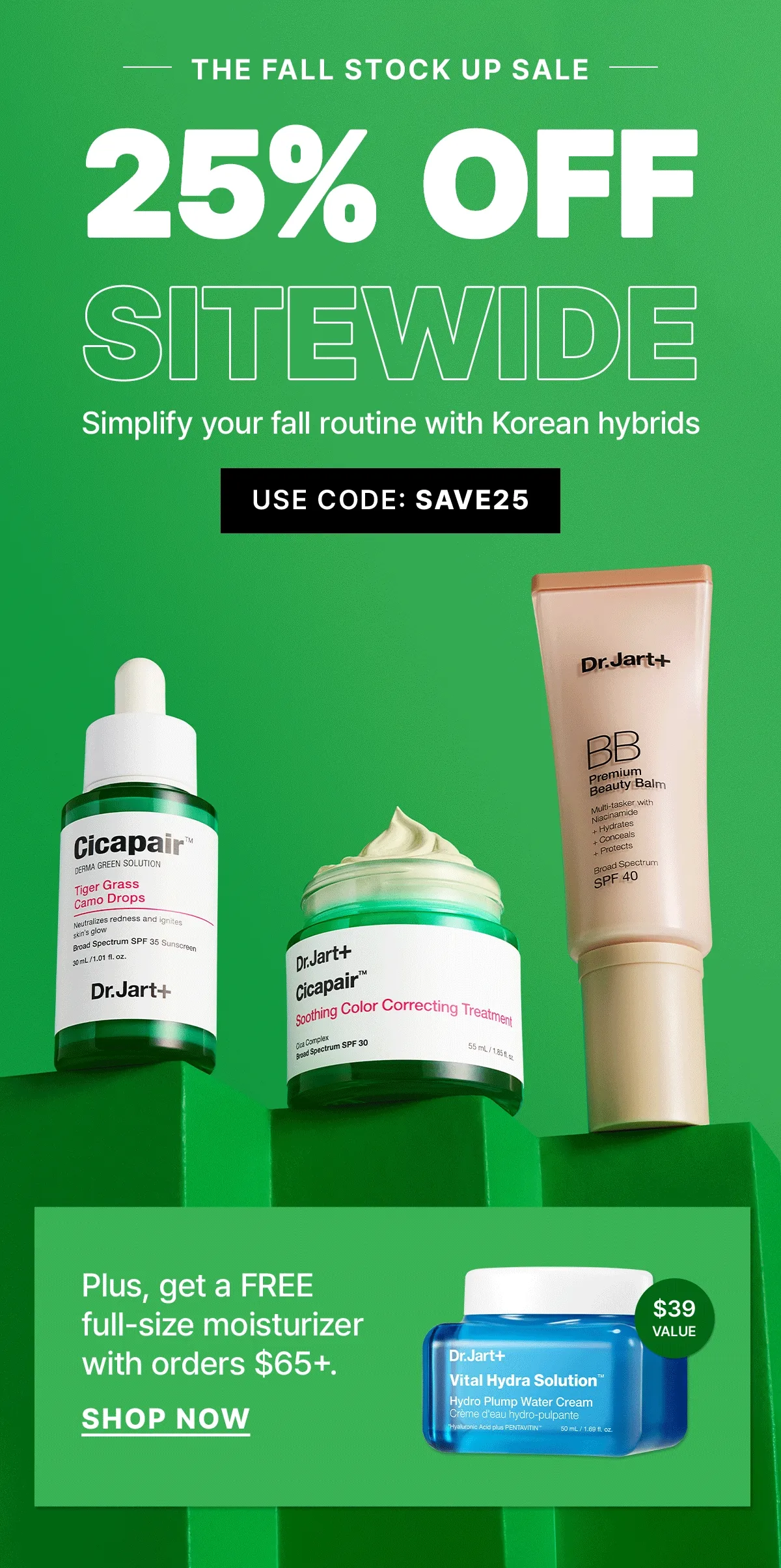 Calling all sensitive skin types. Get 3 free Cicapair full sizes with orders $65+.