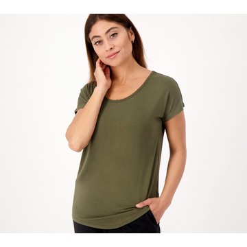 Lands End Regular Short Sleeve Jersey Knit U-Neck Top