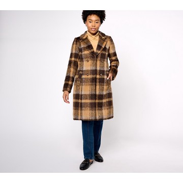 Dennis Basso Choice of Plaid or Solid Button Front Coat