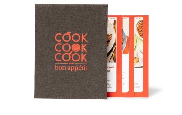 Premium Cook with Bon Appétit recipe cards and binder