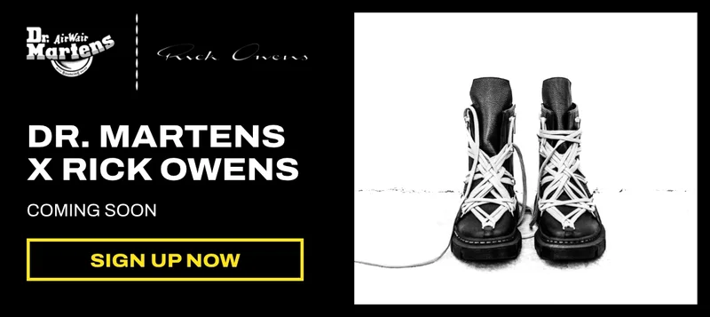 Sign up to be notified about the Dr. Martens x Rick Owens collab