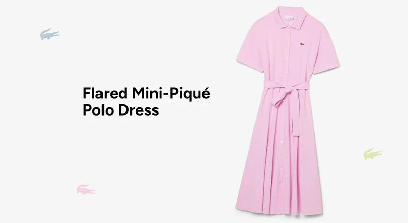 Flared Mini-Piqué Polo Dress