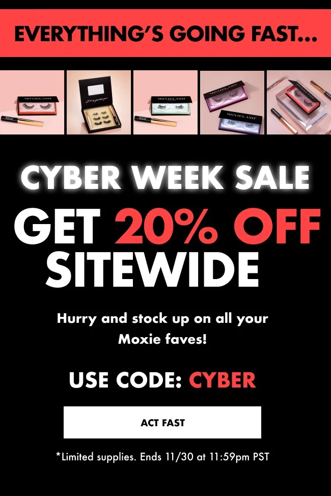 Cyber Week sale - get 20% off sitewide