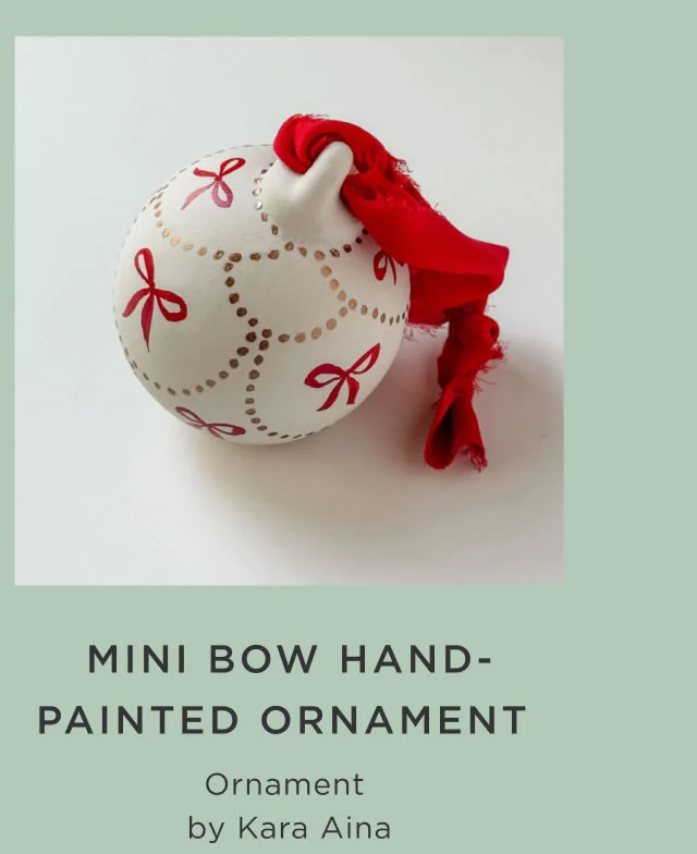 Mini Bow Hand-Painted Ornament