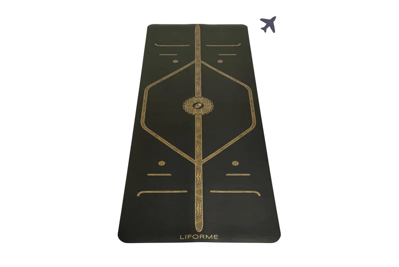 Image of Liforme Black & Gold Travel Mat - Black/Gold