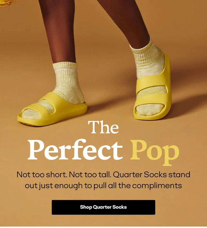 The Perfect Pop |  Not too short. Not too tall. Quarter Socks stand out just enough to pull all the compliments | Shop Quarter Socks