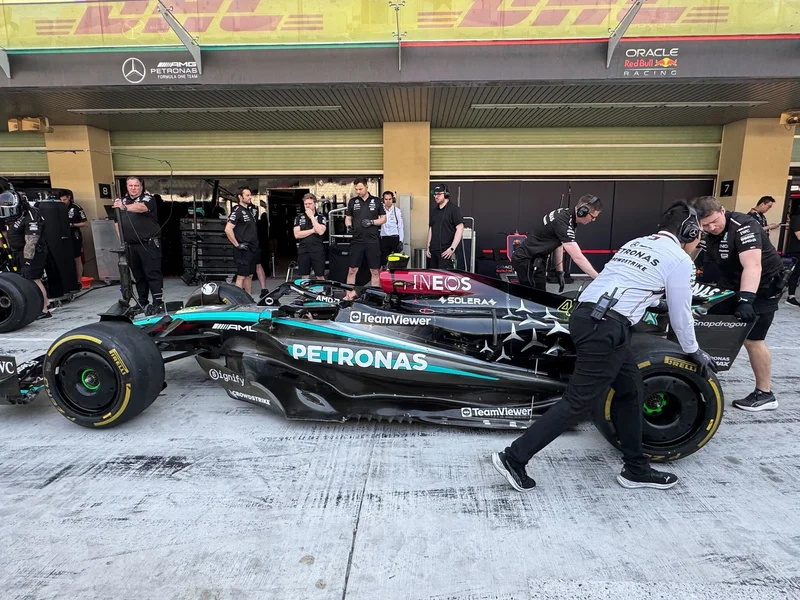 The pitlane at Yas Marina Circuit on F1 weekend
