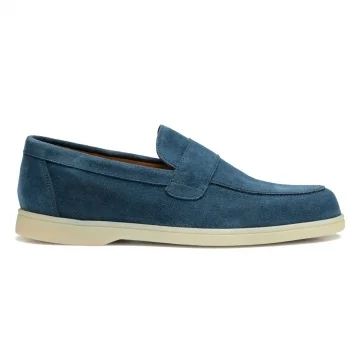 Sennen Saddle Loafer in Baltic Blue Suede