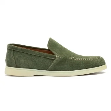 Mullion Apron Loafer in Birch Suede