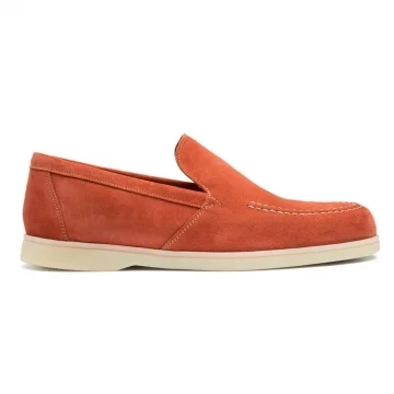 Mullion Apron Loafer in Mango Suede