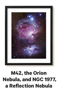 M42, the Orion Nebula (Top), and NGC 1977, a Reflection Nebula (Bottom)