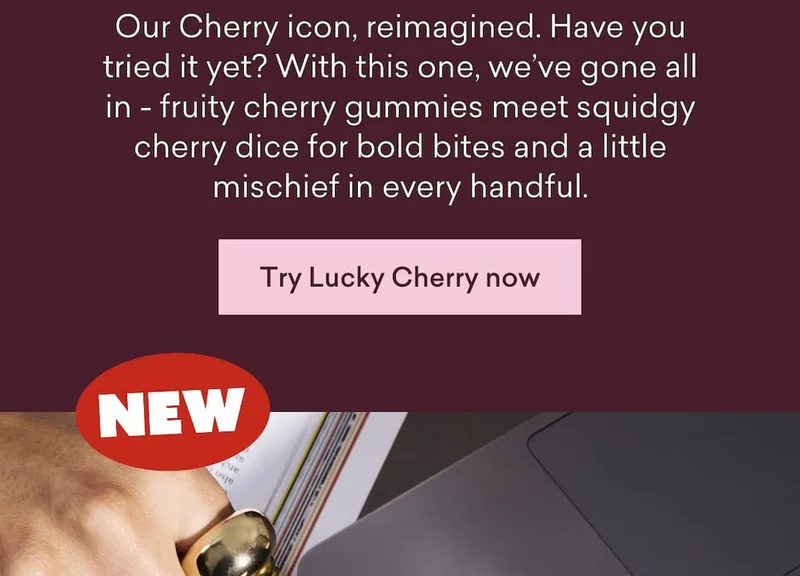 Have you tried it yet? With this one, we've gone all in - fruity cherry gummies meet squidgy cherry dice for bold bites and a little mischief in every handful.