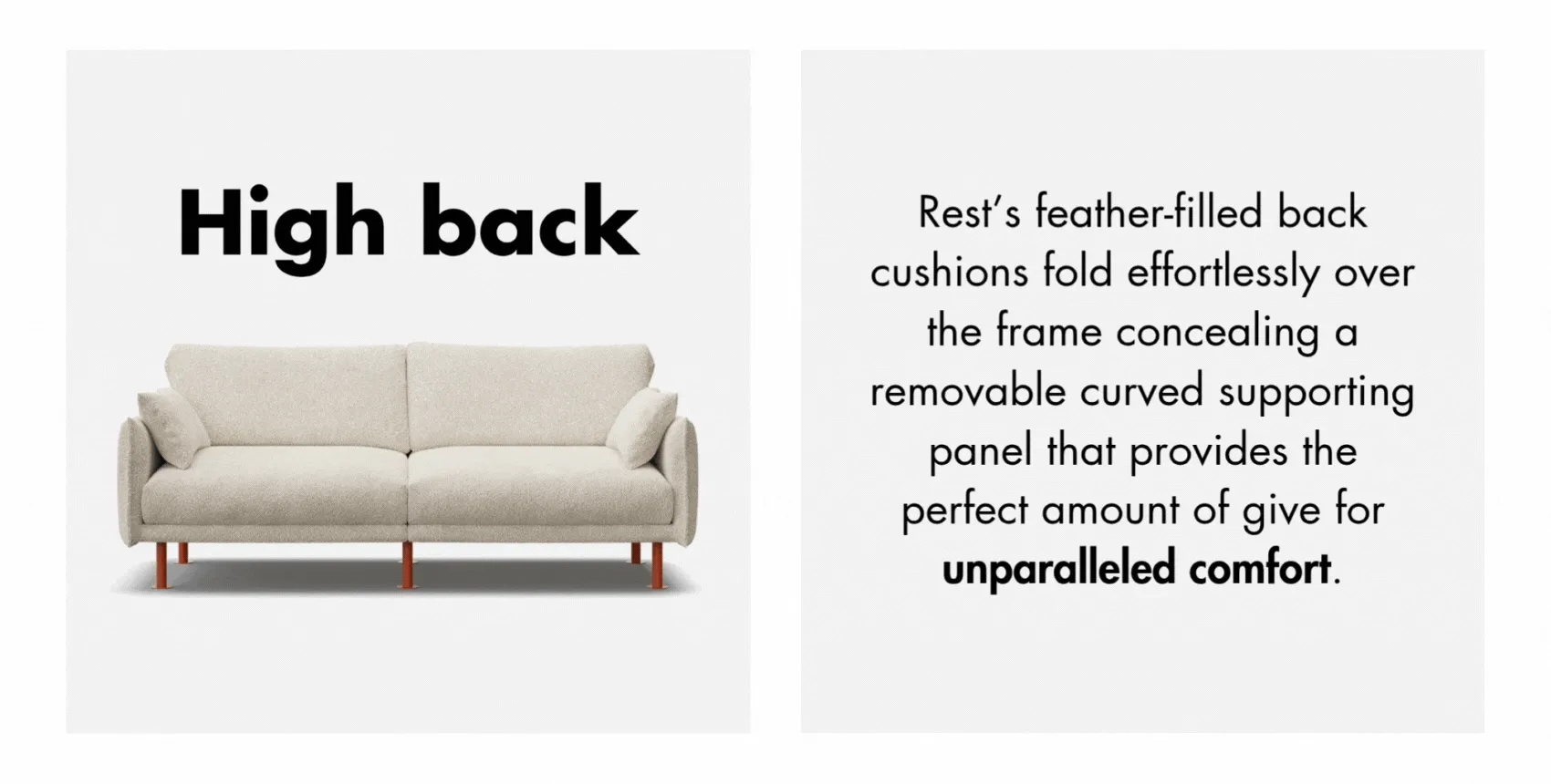 Feather filled back cushions