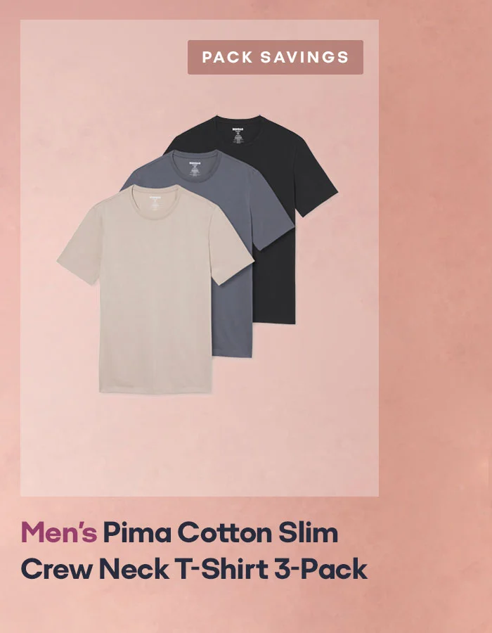 PACK SAVINGS | Men's Pima Cotton Slim Crew Neck T-Shirt 3-Pack