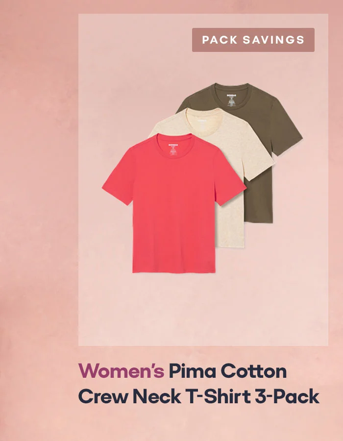 PACK SAVINGS | Women's Pima Cotton Crew Neck T-Shirt 3-Pack