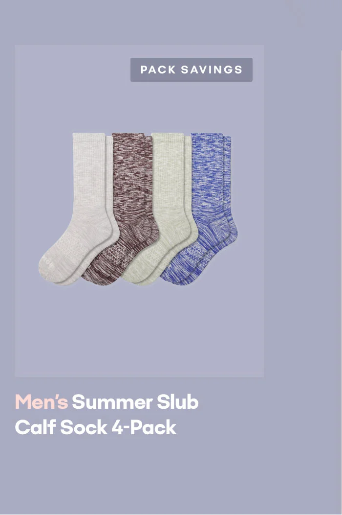 PACK SAVINGS | Men's Summer Slub Calf Sock 4-Pack