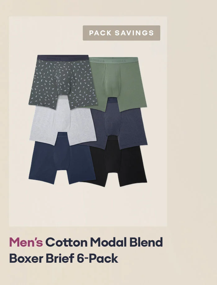 PACK SAVINGS | Men's Cotton Modal Blend Boxer Brief 6-Pack