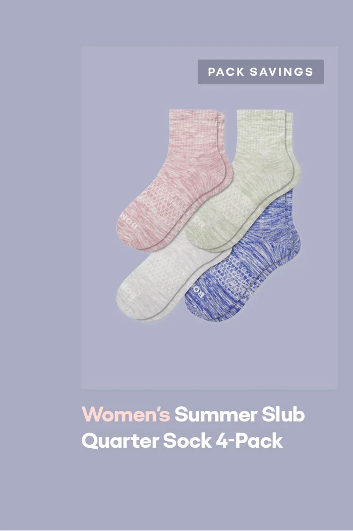 PACK SAVINGS | Women's Summer Slub Quarter Sock 4-Pack