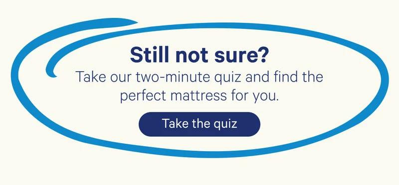Still not sure? Take our two-minute quiz and find the perfect mattress for you.