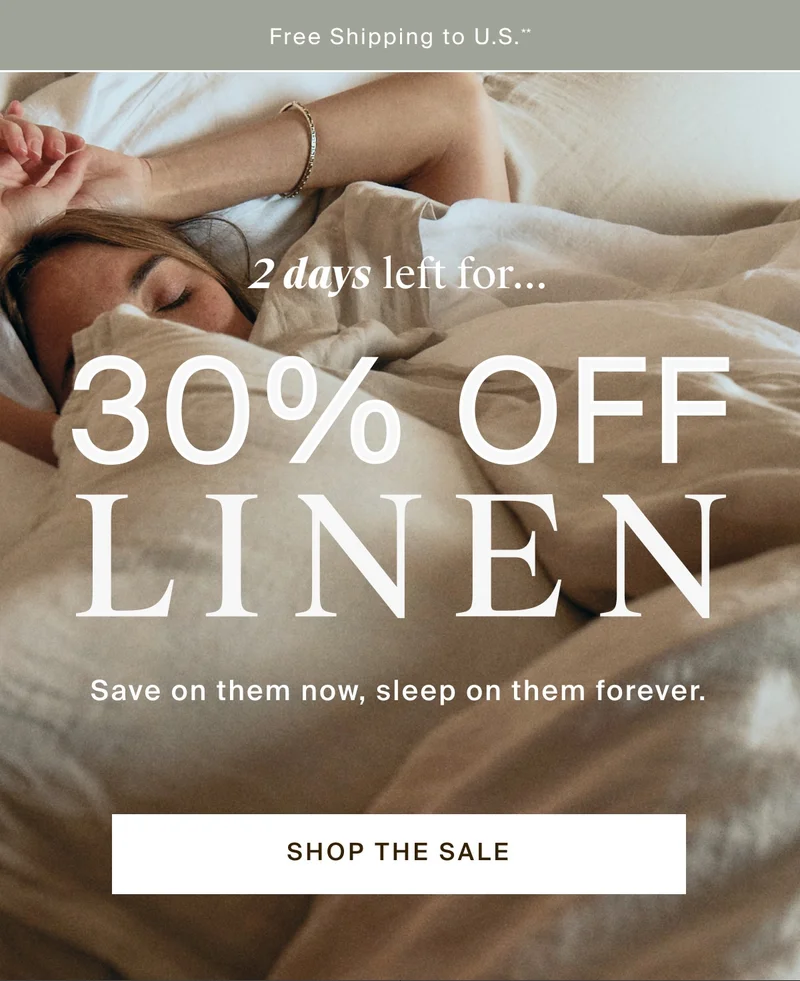 30% Off linen. Shop the sale.