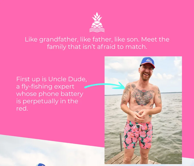 Meet Uncle Dude wearing The Classic Swim Trunk in The Bio-Luminiscents.