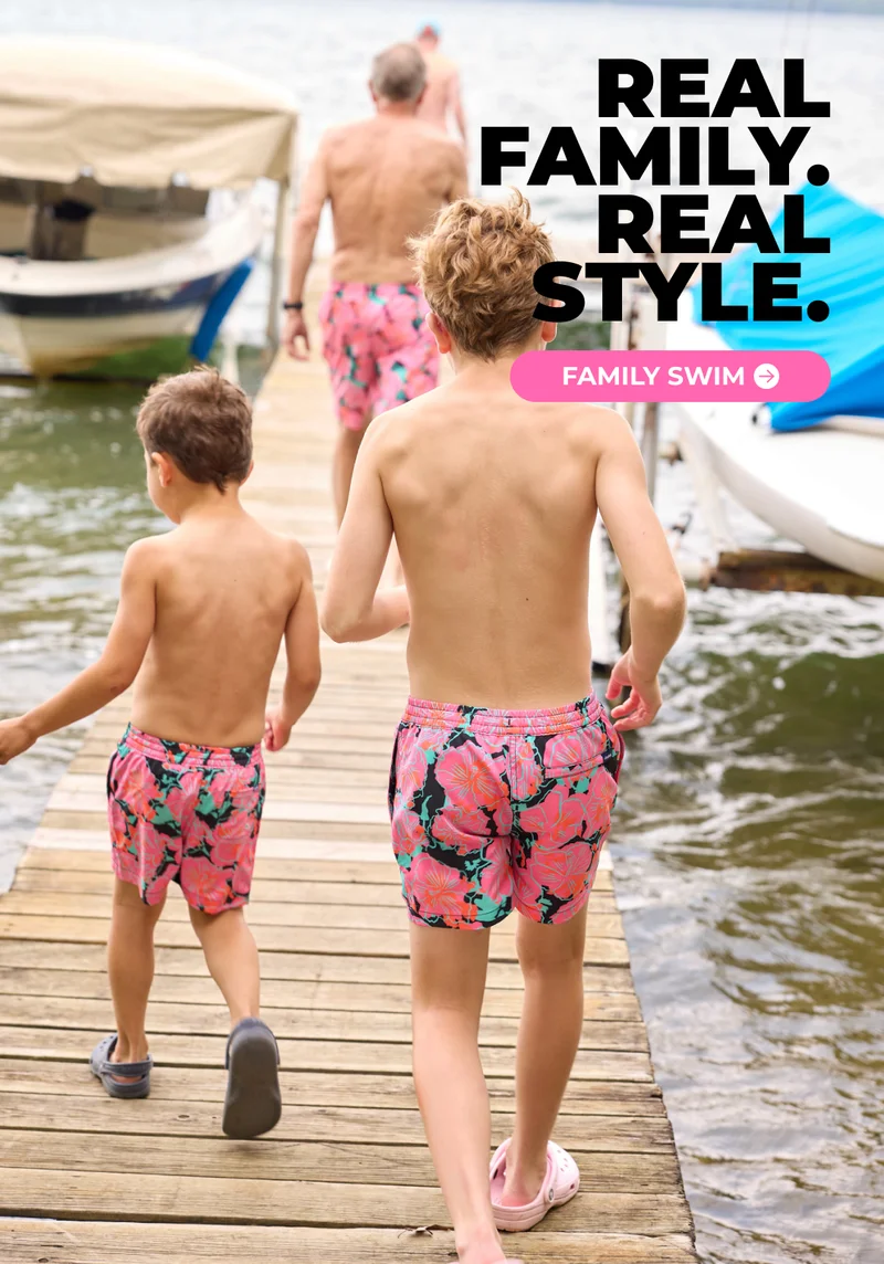 REAL FAMILY. REAL STYLE. Shop New Family Matching Swim.