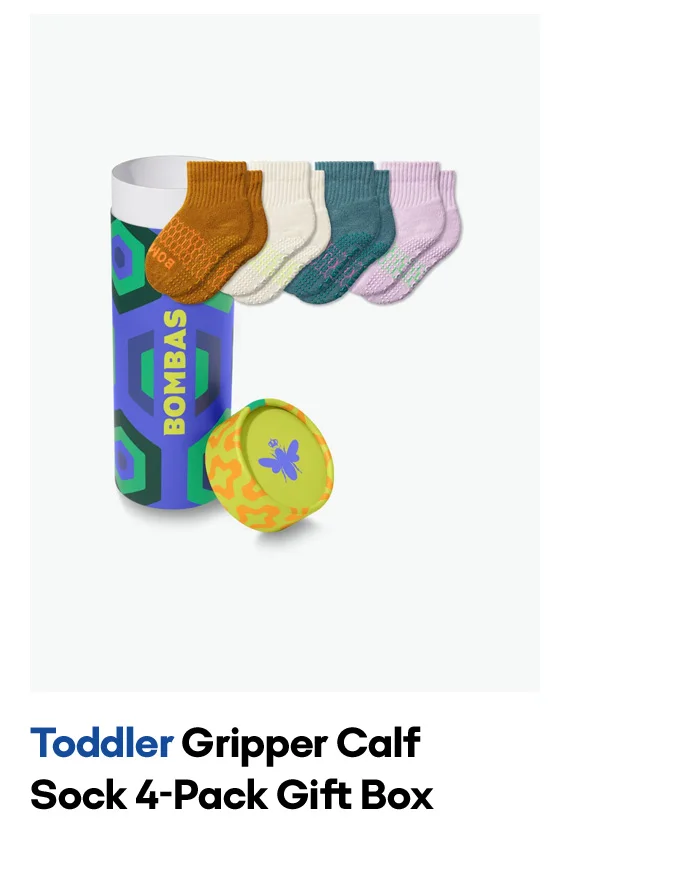 Toddler Gripper Calf Sock 4-Pack Gift Box