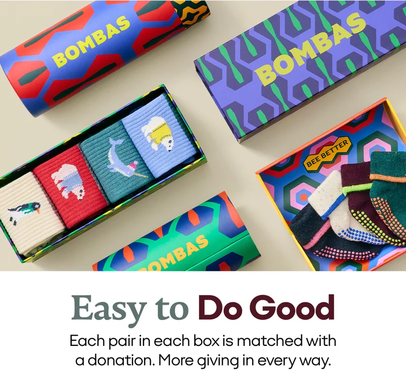 Easy to Do Good | Each pair in each box is matched with a donation. More giving in every way.