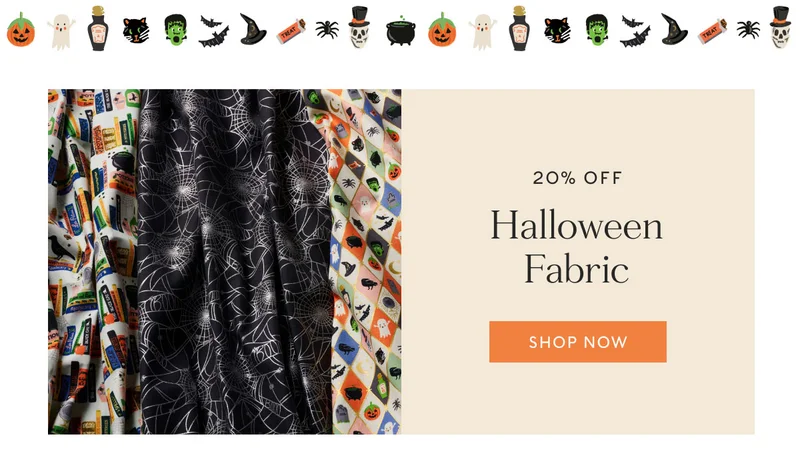 20% Off Halloween Fabric Shop now
