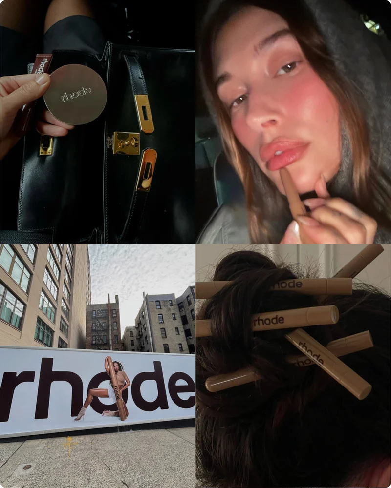 peptide lip shape + rhode mirror moodboard