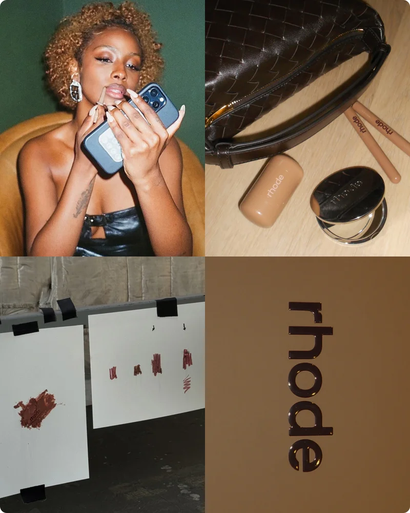 peptide lip shape + rhode mirror moodboard
