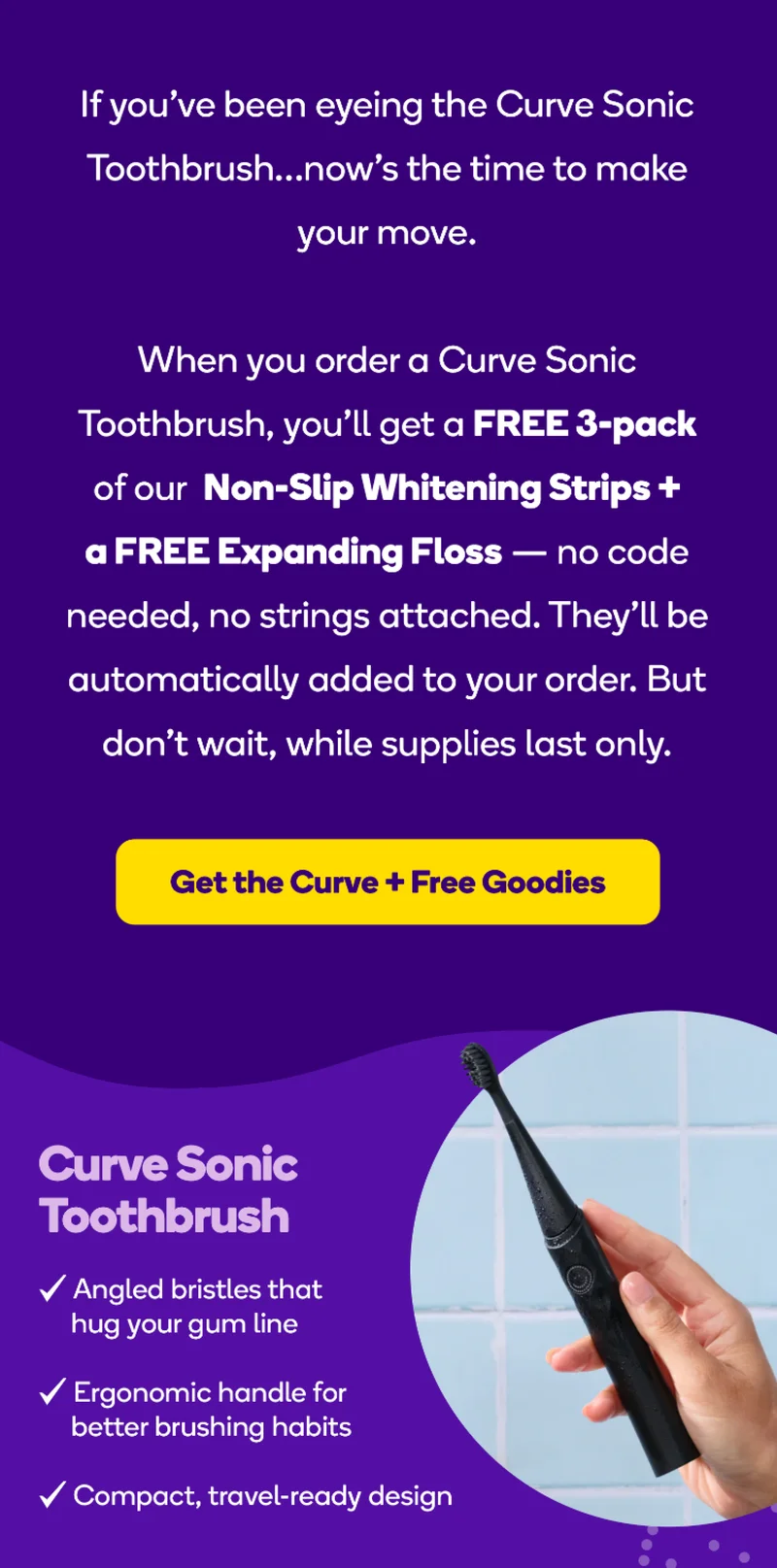 burst oral care curve sonic toothbrush