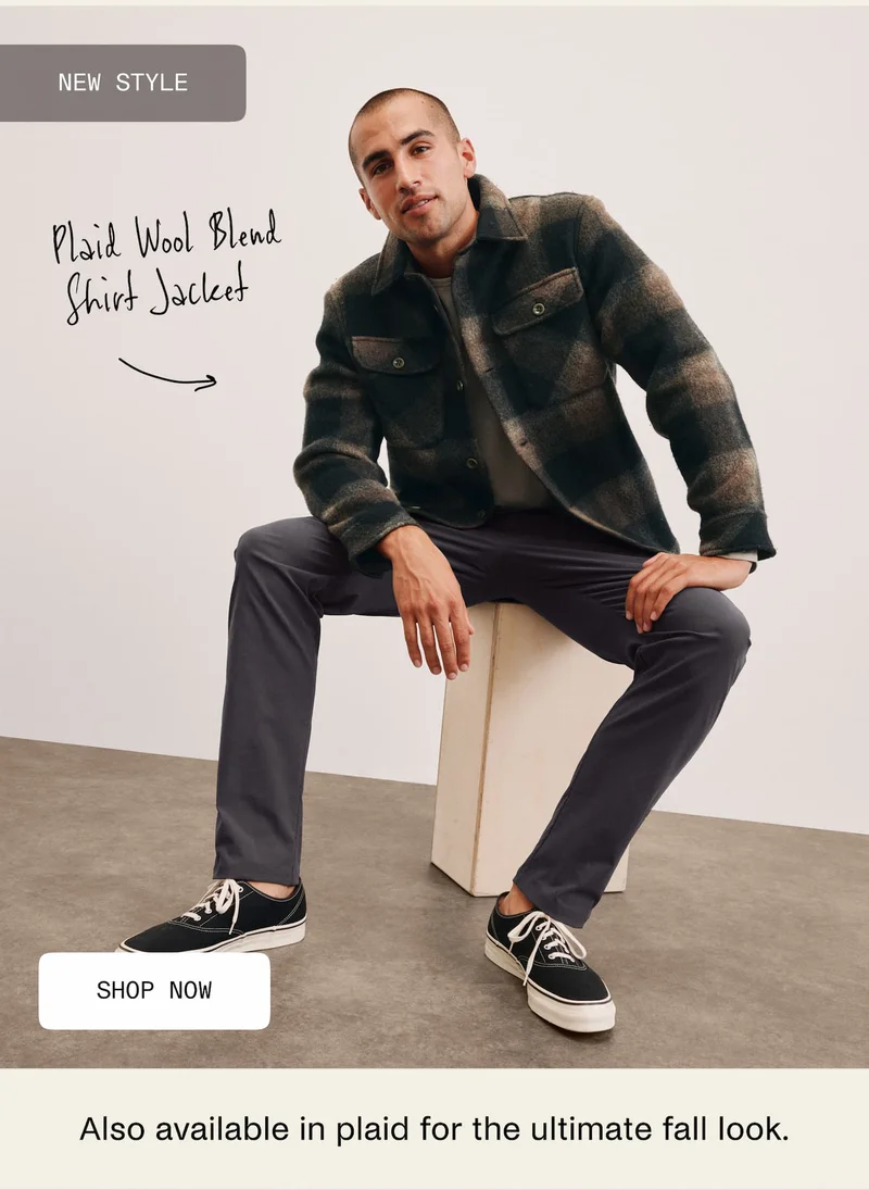 Plaid Wool Blend Men's Shirt Jacket in Midnight Plaid