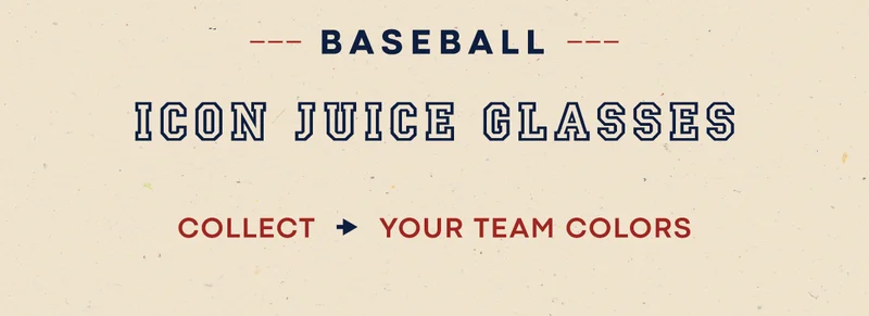 baseball icon juice glasses, collect your team colors