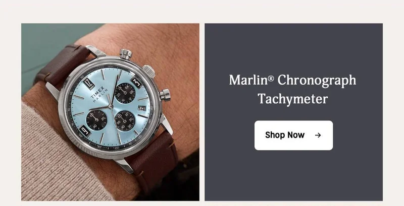 Shop Now (Marlin Chronograph Tachymeter) - Timex