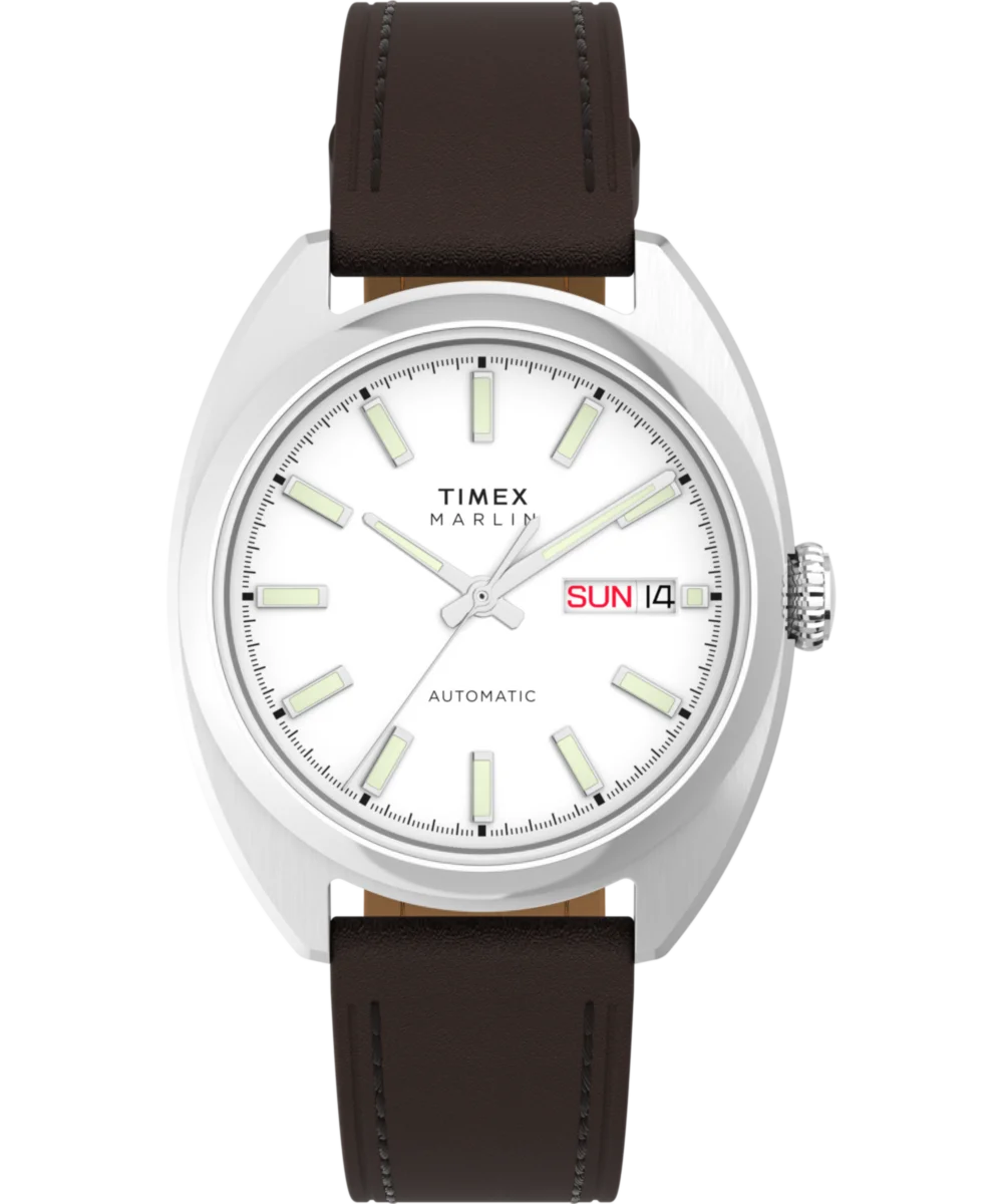 Image of Marlin® Draper Automatic 37mm Leather Strap Watch