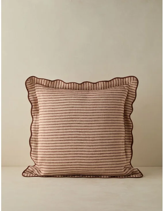 Lanie Linen Pillow by Sarah Sherman Samuel-Russet / Square