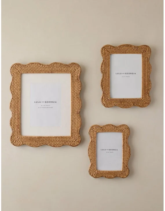 Tyna Rattan Picture Frame-Natural / 4" x 6"