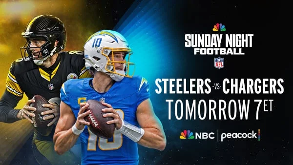Steelers vs. Chargers 7PM ET on NBC & Peacock