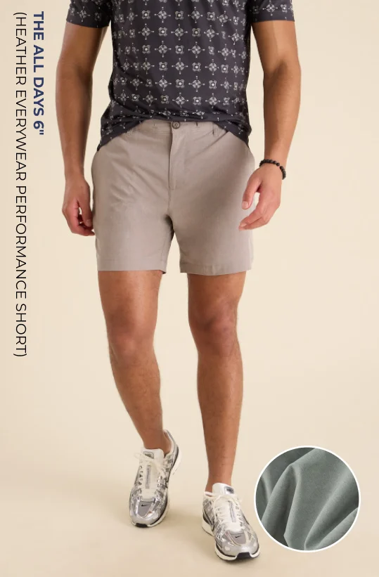 Heather Everywear Performance Short: The All Days 6"