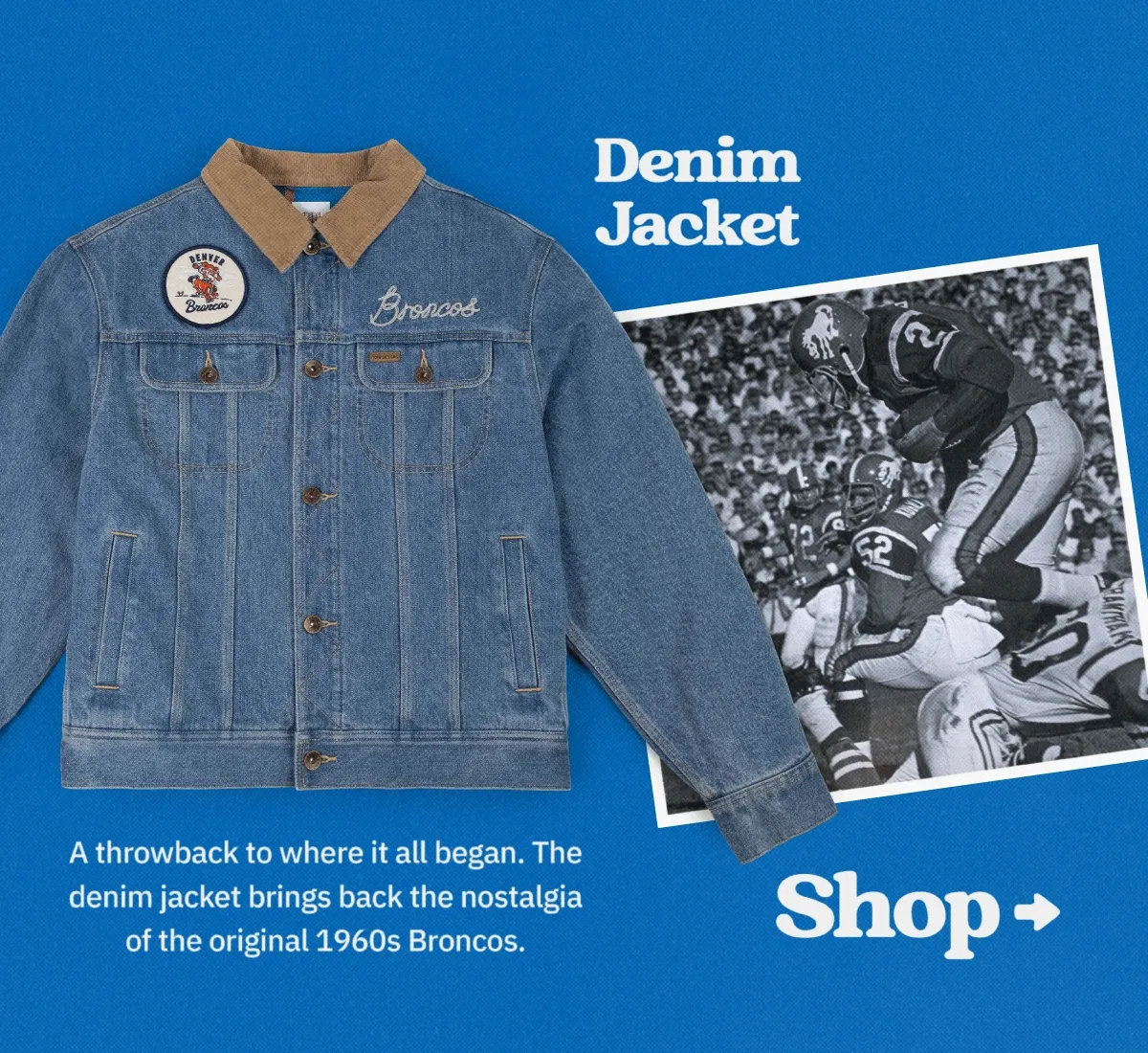 Shop Denver Broncos X Topo Designs denim jacket