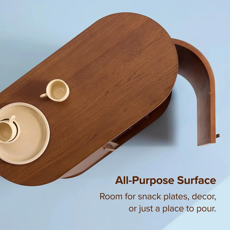All-Purpose Surface: room for snack plates, decor, or just a place to pour.
