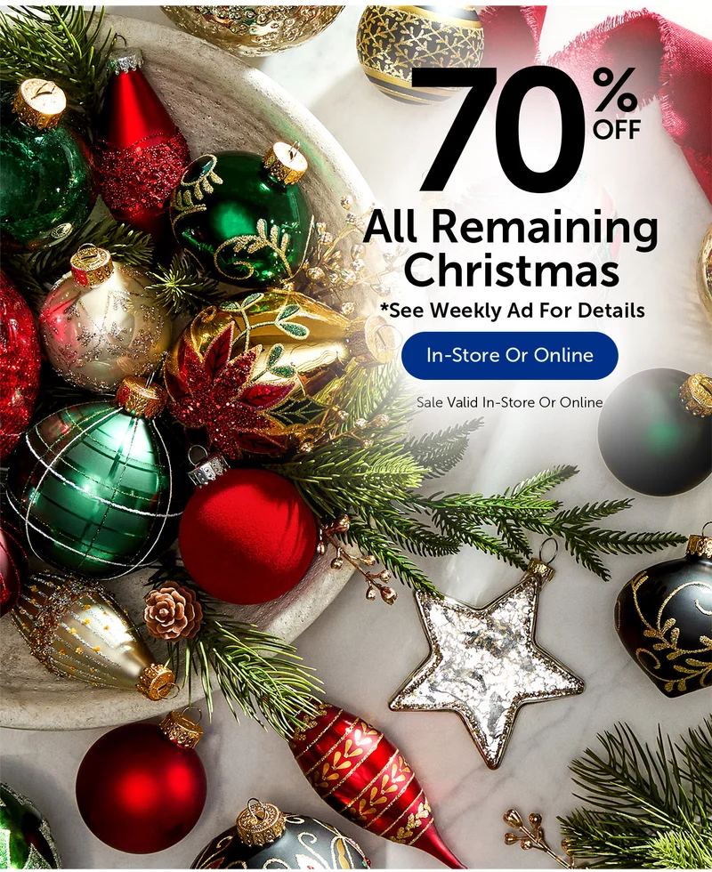 70% Off All Remaining Christmas - In-Store Or Online